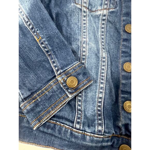 Garnet Hill Kids Jean Jacket with Embroidered Flowers Size Large - Picture 6 of 16